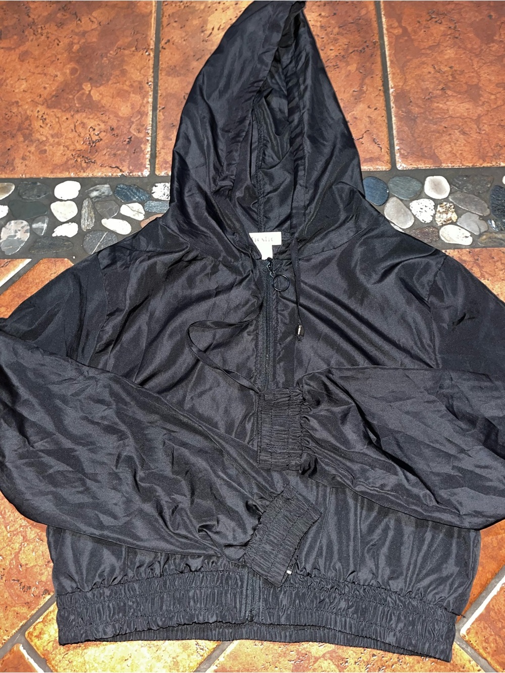 shosho Black Hooded Kids Rain Jacket